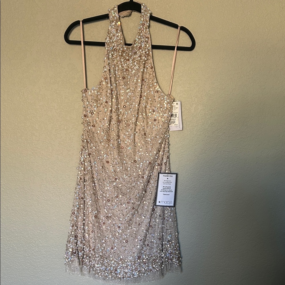 Aidan by Aidan Mattox Sparkling Backless Dress
